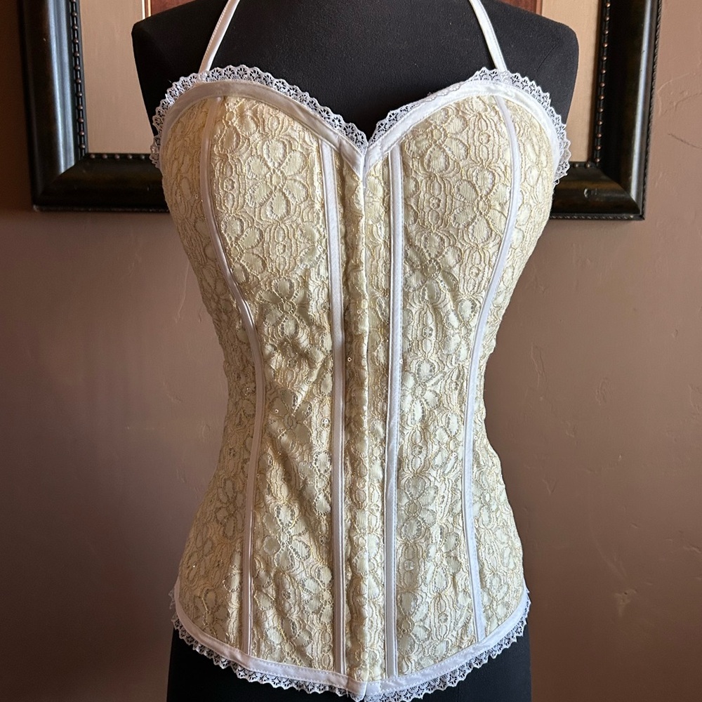 Cream Corset Halter NWT Size Large - Picture 3 of 10